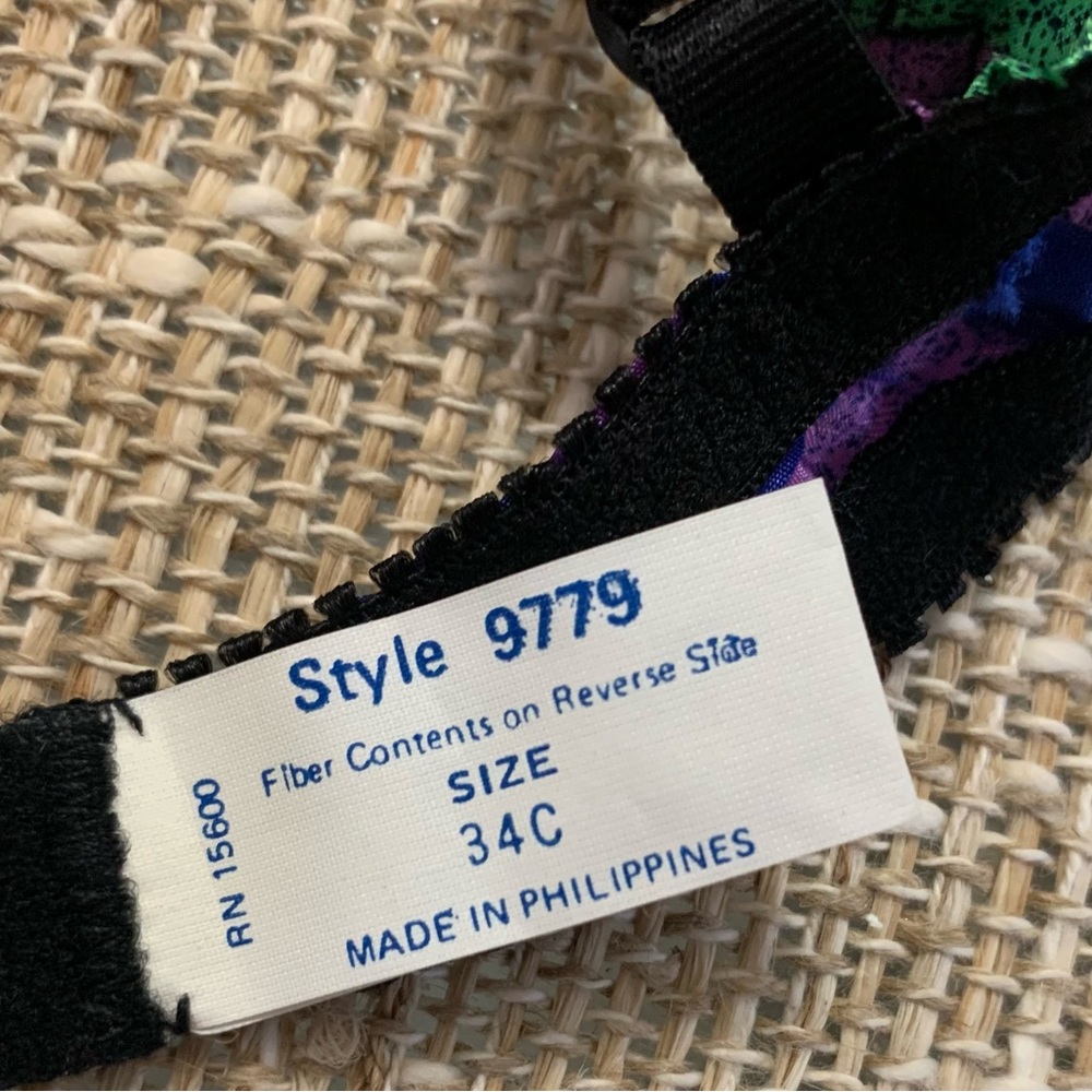 💋NEW Retro Sexy Bra lingerie 34C Purple/Blue - Picture 8 of 8